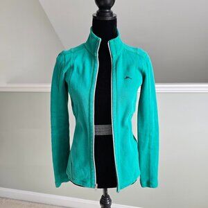 Tommy Bahama Aruba Full Metal Zip Jacket Emerald Green Navy Blue Fish Logo XXS